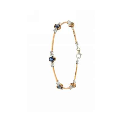 Bracciale con zaffiri ct.2,18 diamanti ct.0,14 G-VVS2