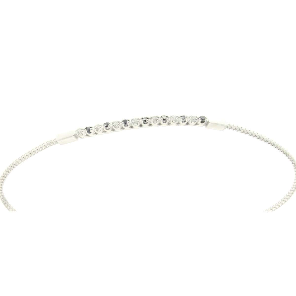 Tennis fancy bracelet 0.13 carats black and white diamonds G-VS1