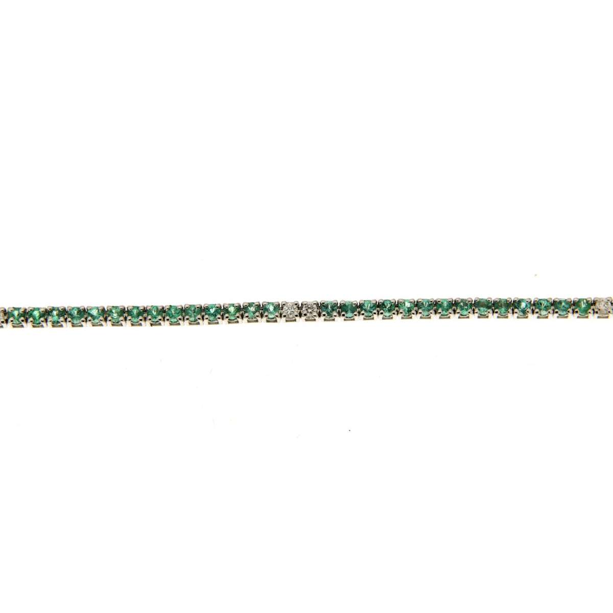 Tennis bracelet with emeralds 2 ct diamonds ct 0.20 G-VS1