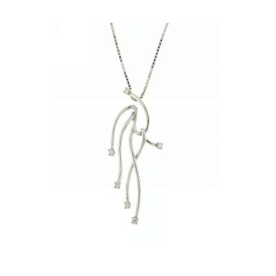 White gold fancy necklace 0.19 carats diamonds G-VS1