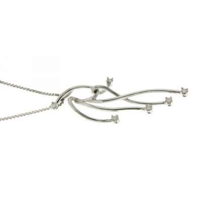 White gold fancy necklace 0.19 carats diamonds G-VS1