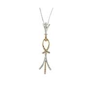 Collana decoro in oro giallo e oro rosa diamanti carati 0,15 G-VS1 Collana decoro in oro giallo e oro rosa diamanti carati 0,15 G-VS1