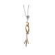 Necklace yellow gold and pink gold decorations 0.15 carats diamonds G-VS1