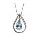 Necklace aquamarine 3.00 cts 0.09 carats diamonds G-VS1
