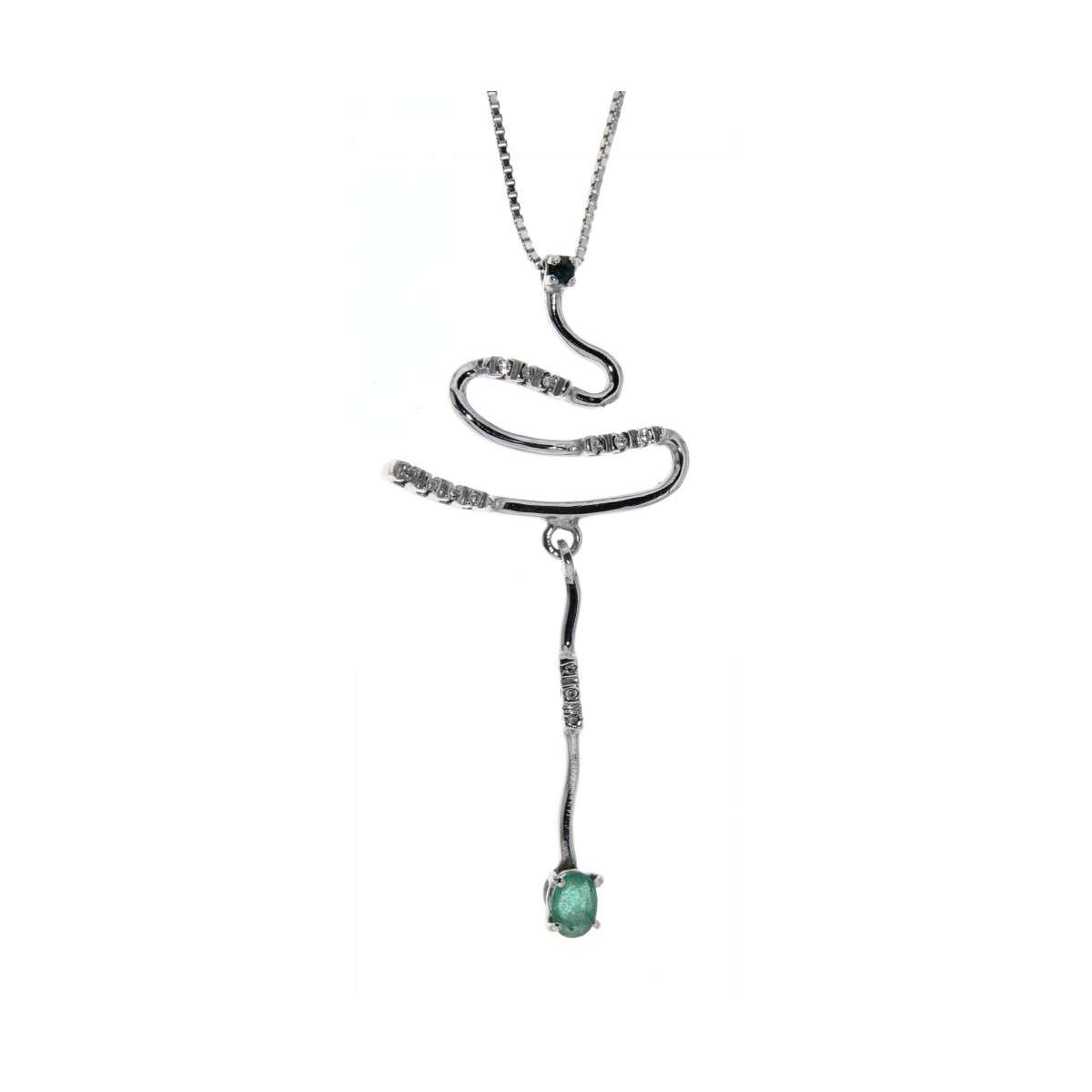 Necklace 0.35 cts. emeralds 0.06 carats diamonds G-VS1