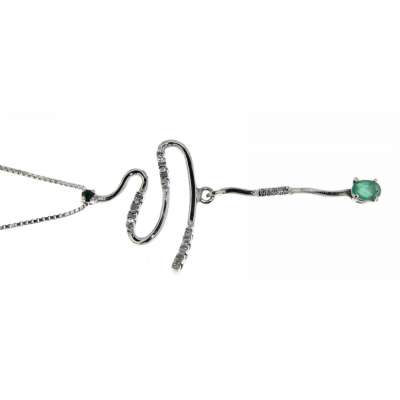 Necklace 0.35 cts. emeralds 0.06 carats diamonds G-VS1