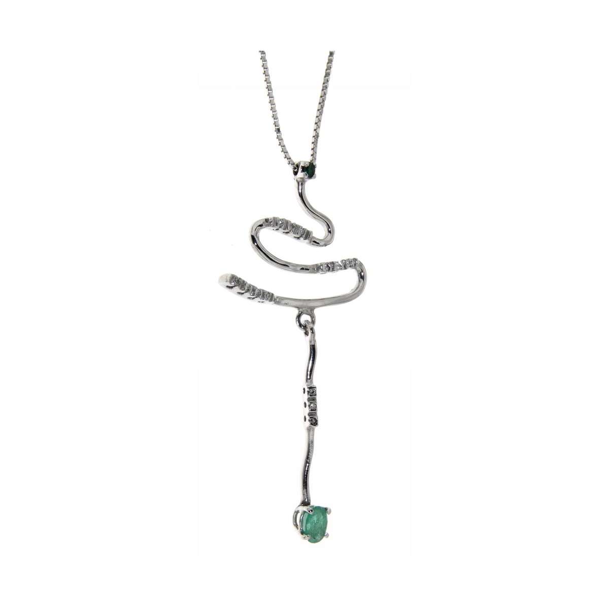 Necklace 0.35 cts. emeralds 0.06 carats diamonds G-VS1