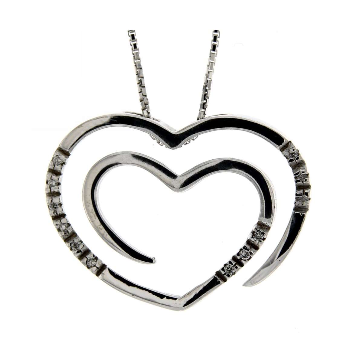 Heart necklace 0.06 carats diamonds G-VS1