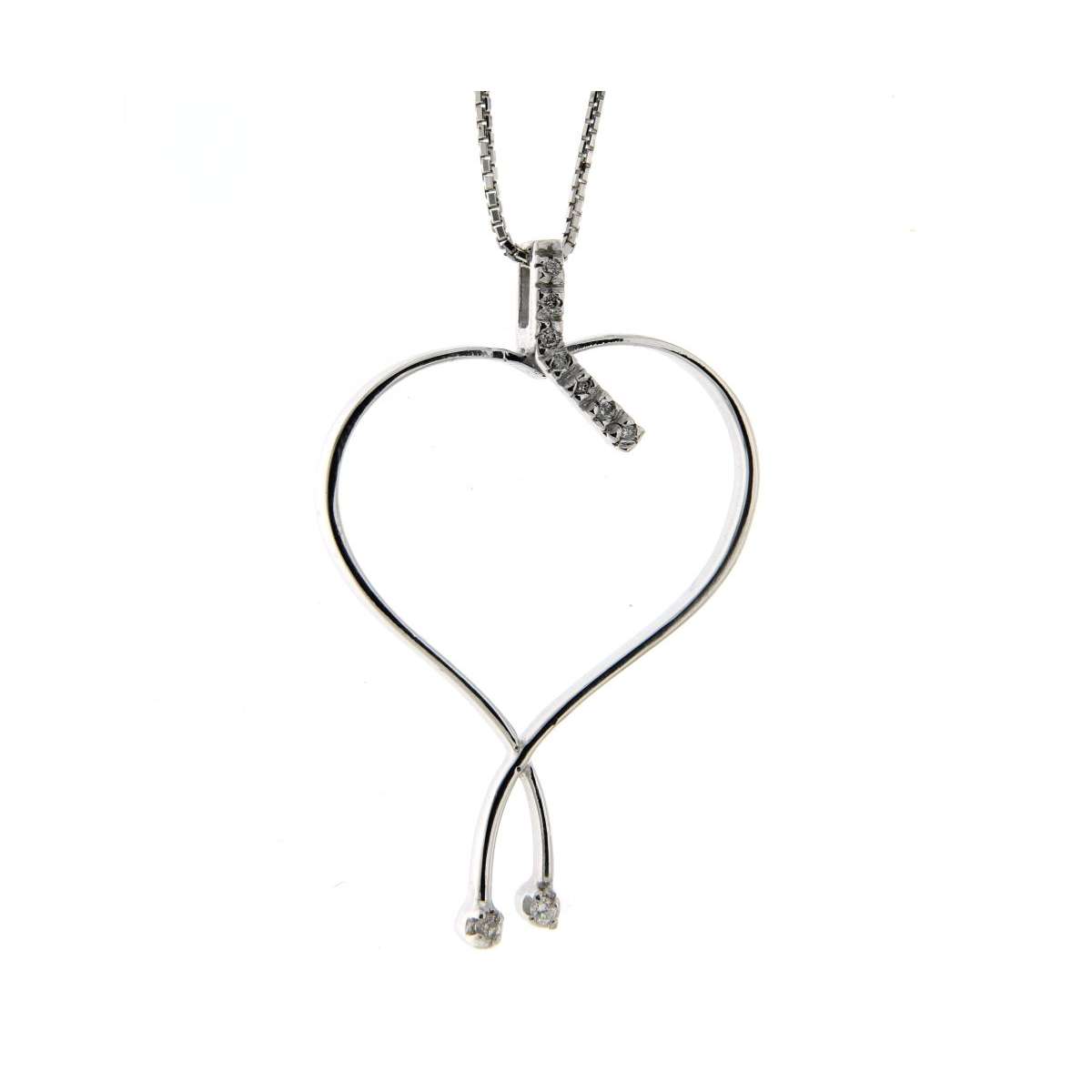 Heart necklace 0.06 carats diamonds G-VS1