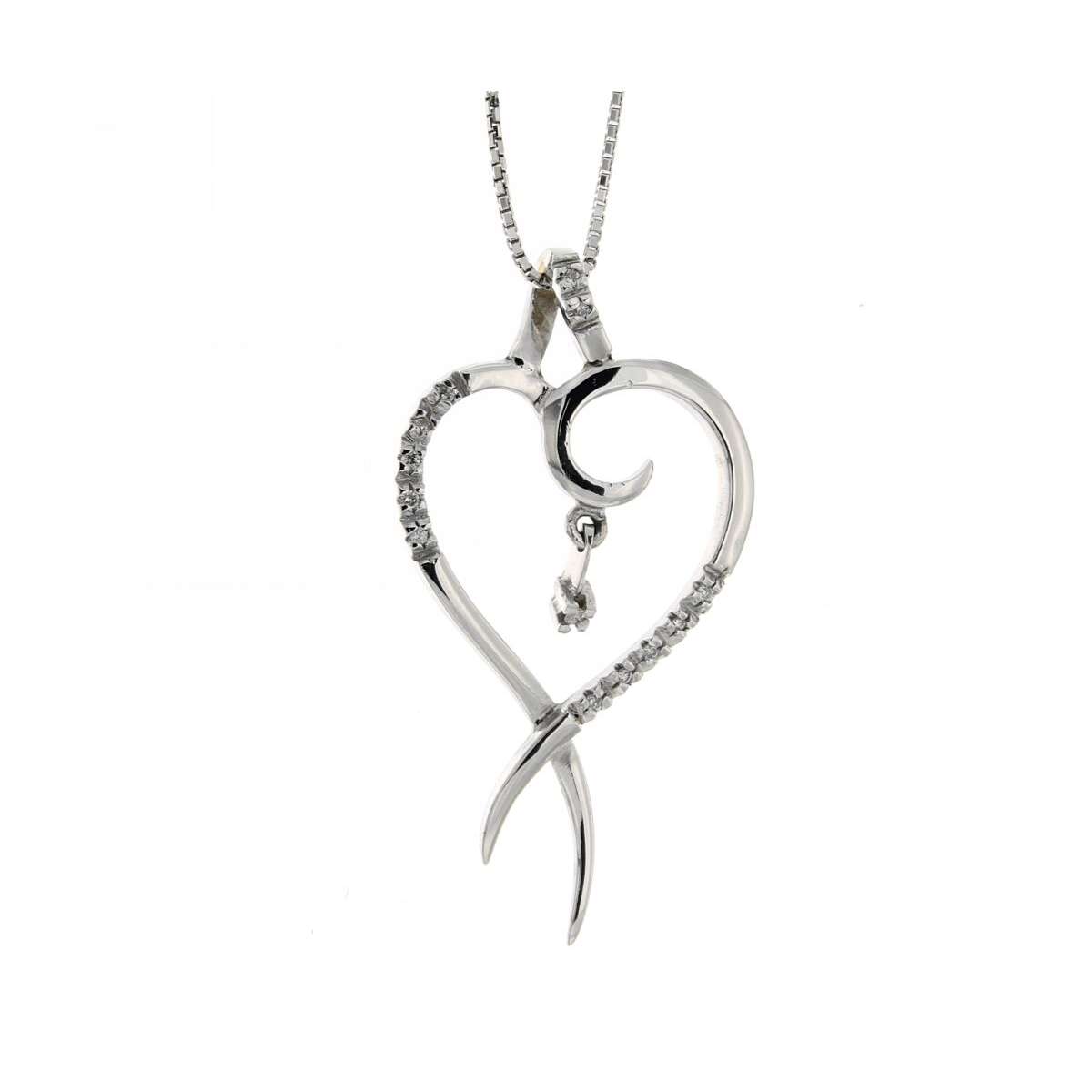 Heart necklace 0.07 carats diamonds G-VS1
