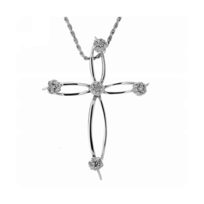 White gold cross necklace 0.32 carats diamonds G-VS1