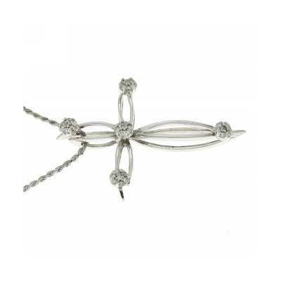 White gold cross necklace 0.32 carats diamonds G-VS1