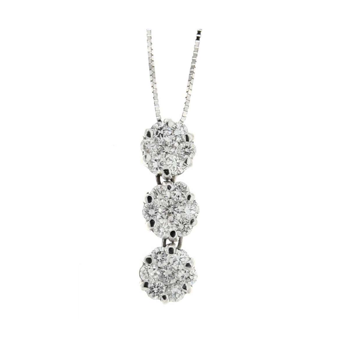Trilogy necklace 0.87 carats diamond G-VS1 