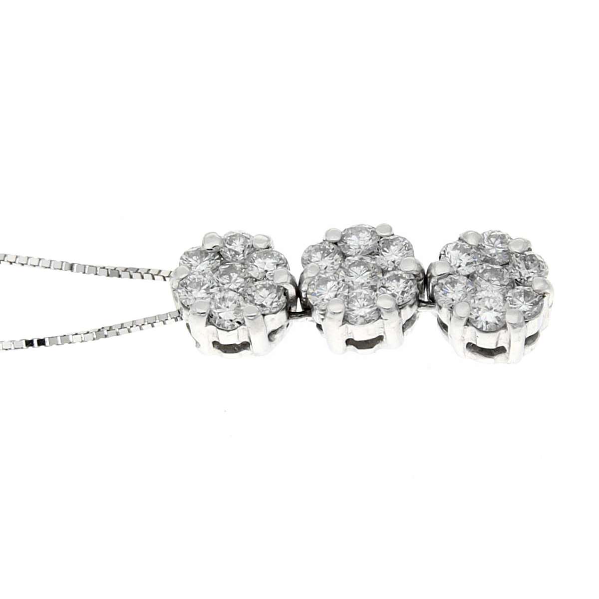 Trilogy necklace 0.87 carats diamond G-VS1 