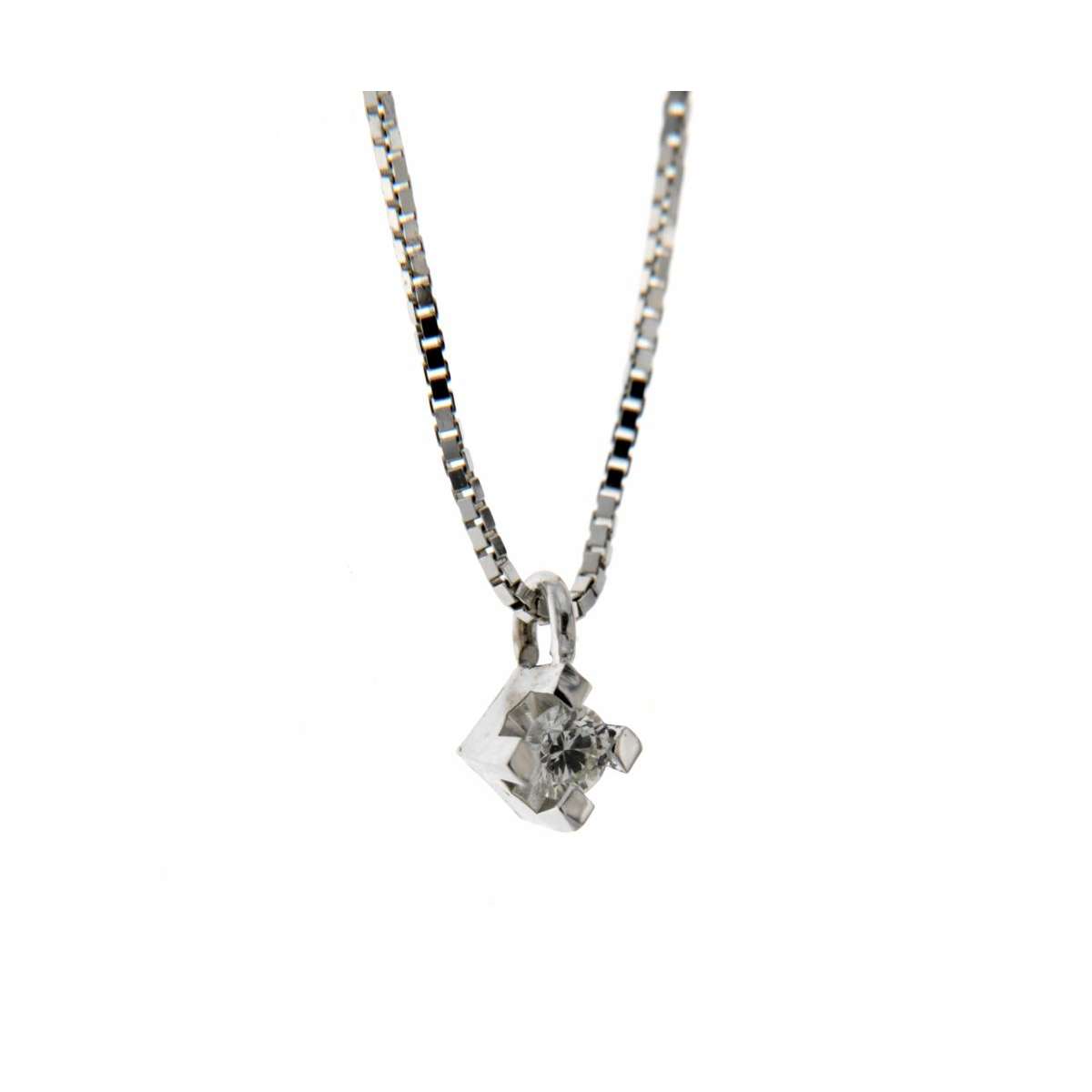 Solitaire necklace 0.08 carats diamond G-VS1