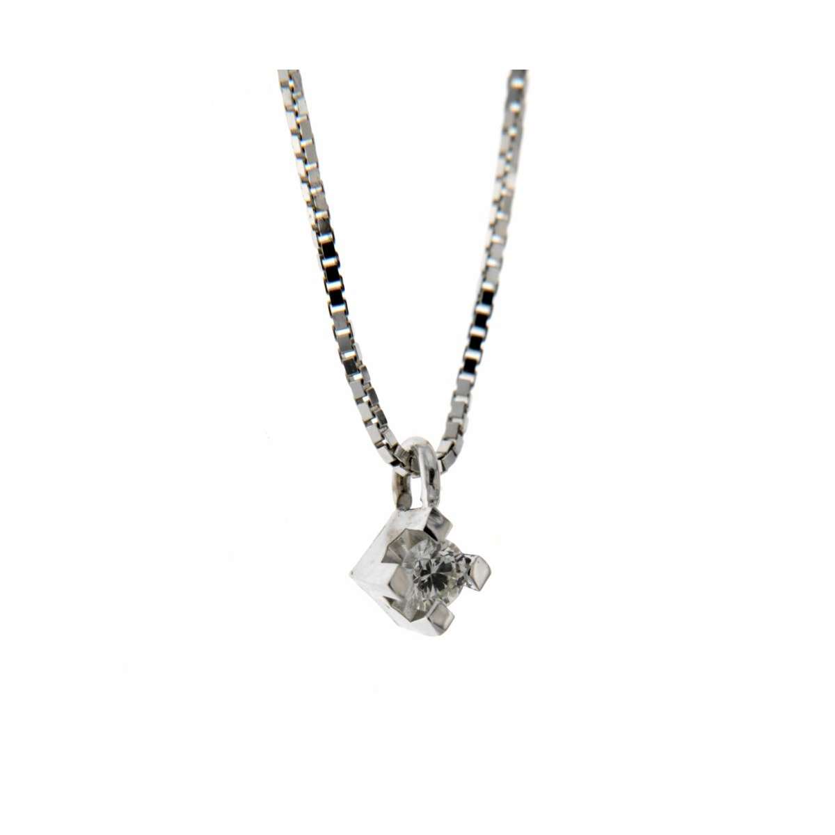 Collana punto luce con diamante carati 0,08 G-VS1