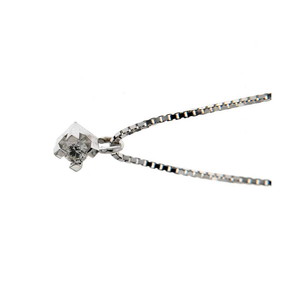 Solitaire necklace 0.08 carats diamond G-VS1