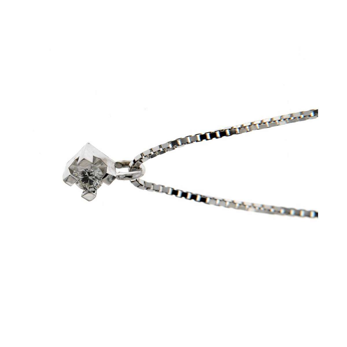 Collana punto luce con diamante carati 0,08 G-VS1