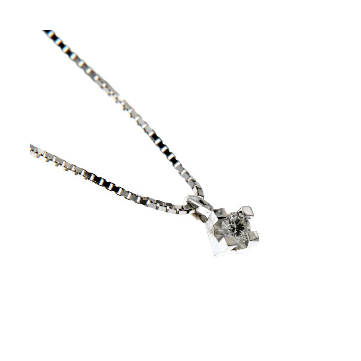 Collana punto luce con diamante carati 0,08 G-VS1