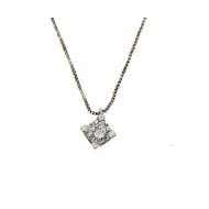 Collana  punto luce oro bianco diamante carati 0,25 G-VS1 Collana  punto luce oro bianco diamante carati 0,25 G-VS1