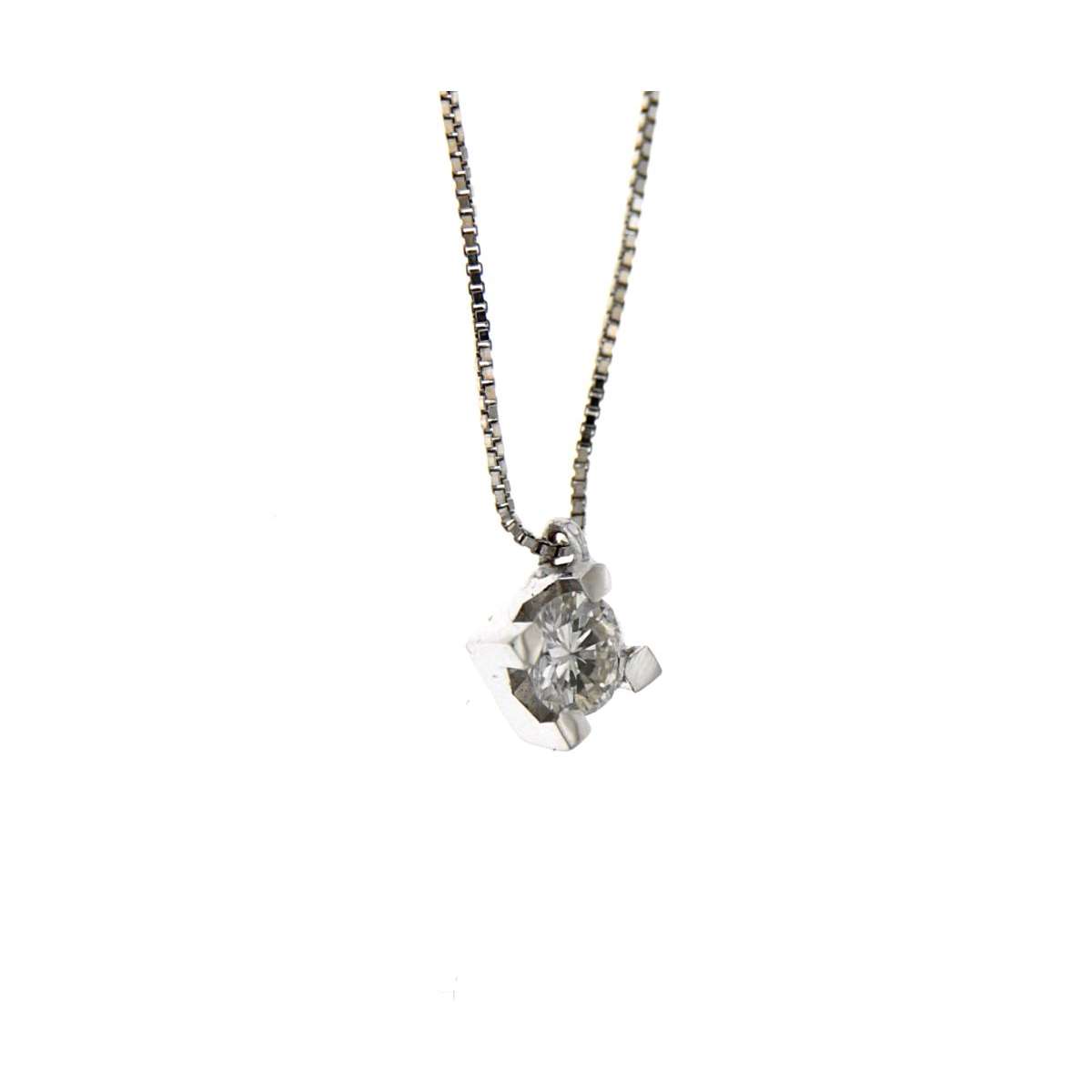 Solitaire necklace 0.25 carats diamond G-VS1 for Christmas
