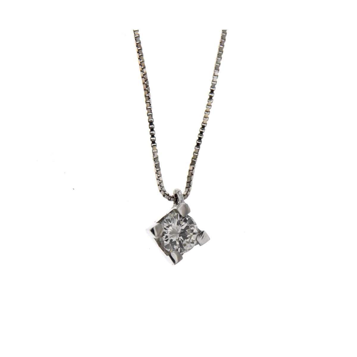 Solitaire necklace 0.25 carats diamond G-VS1 for Christmas