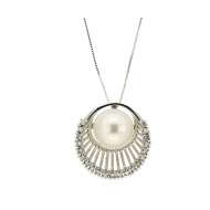 Collana con perla mm9 diamanti carati 0,13 G-VS1  Collana con perla mm9 diamanti carati 0,13 G-VS1