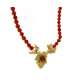 Coral necklace Lost wax casting yellow gold central 0.003 carats diamond G-VS1