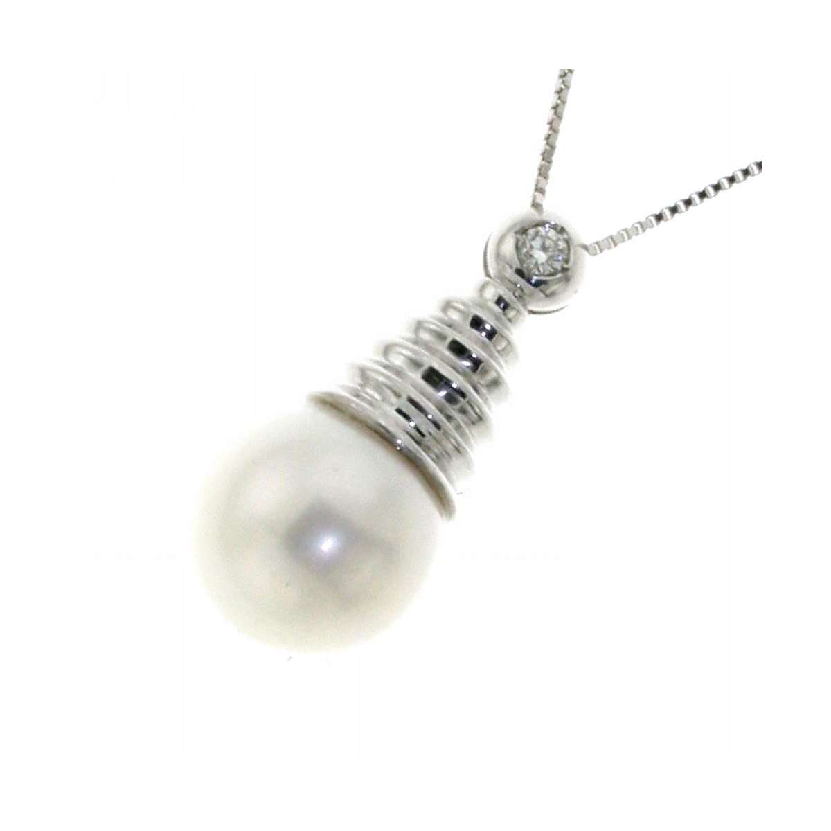 Collana con grande perla mm 11,35 diamante carati 0,04 G-VS1