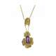 Yellow gold lost wax casting necklace amethyst 4.85 cts.