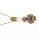 Yellow gold lost wax casting necklace amethyst 4.85 cts.