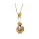 Yellow gold lost wax casting necklace amethyst 4.85 cts.