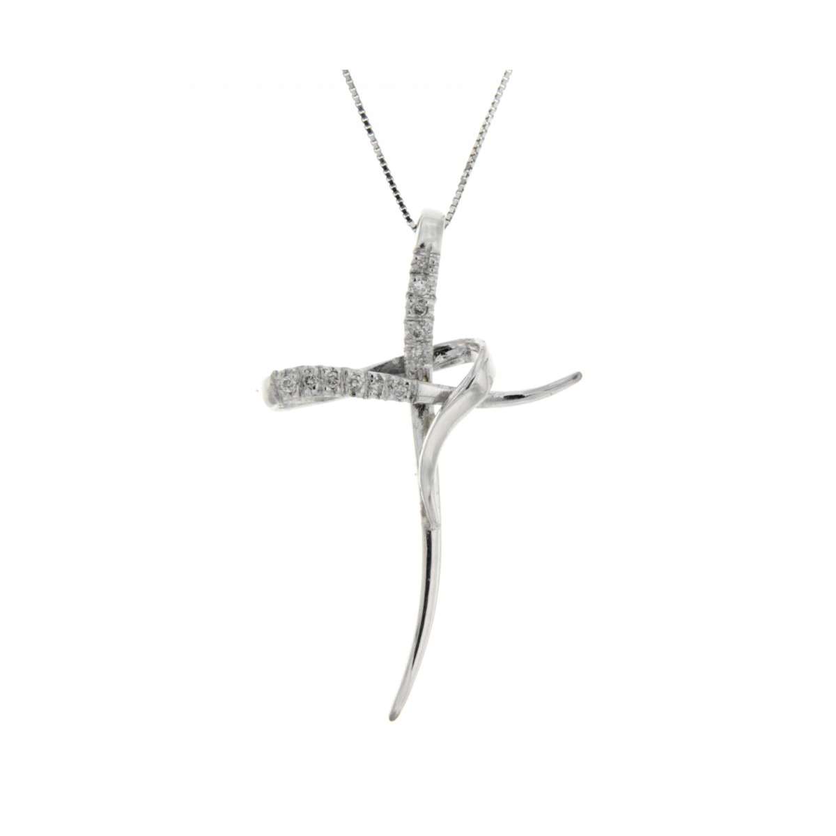 Cross necklace 0.04 carats diamonds G-VVS1