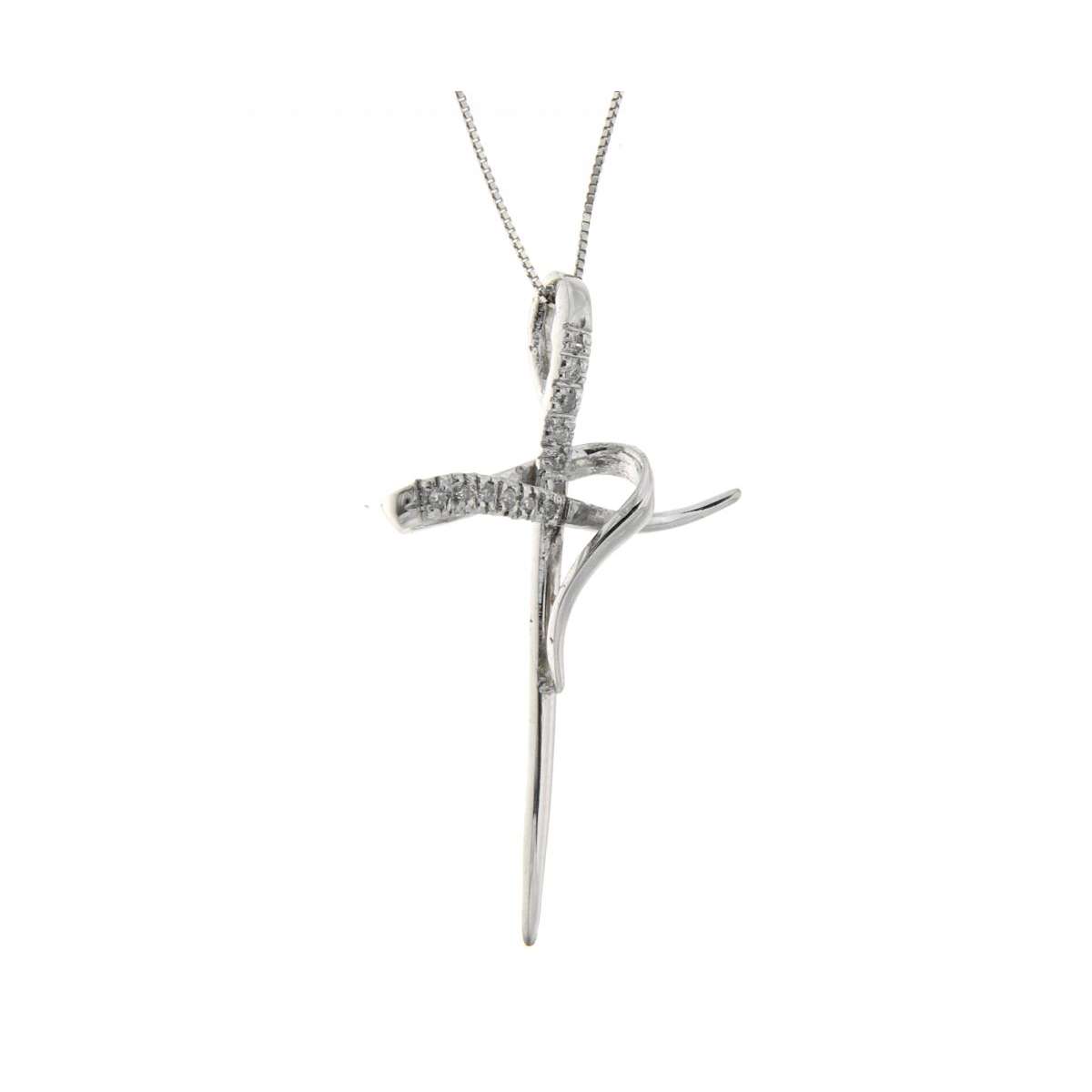 Cross necklace 0.04 carats diamonds G-VVS1