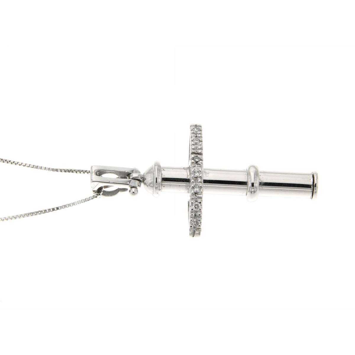 Cross necklace 0.02 carats diamonds G-VS1