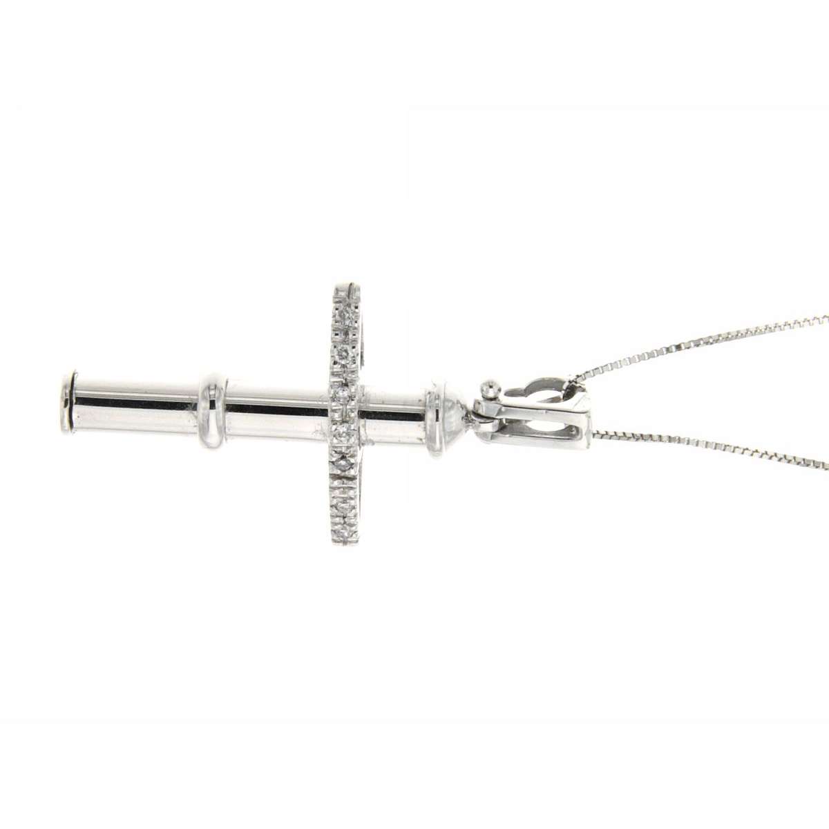 Cross necklace 0.02 carats diamonds G-VS1