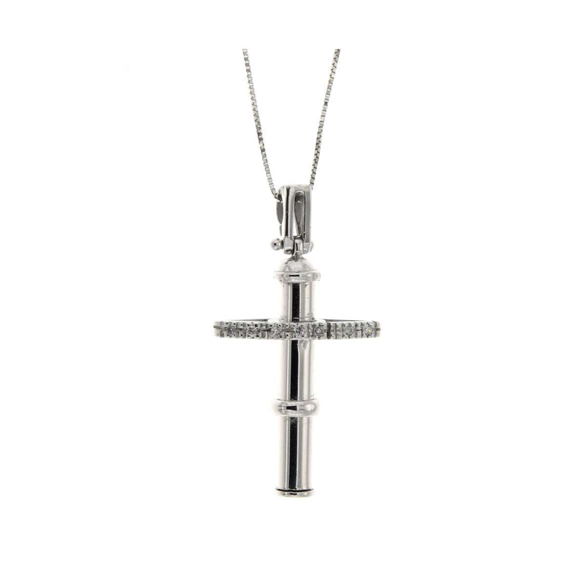 Cross necklace 0.02 carats diamonds G-VS1