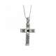 Articulated cross necklace for men 0.35 carats black diamond and white diamonds G-VS1