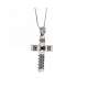 Articulated cross necklace for men 0.35 carats black diamond and white diamonds G-VS1