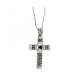 Articulated cross necklace for men 0.35 carats black diamond and white diamonds G-VS1