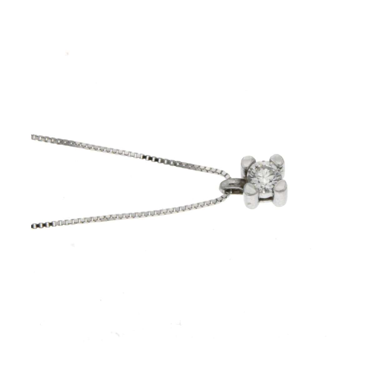 Collana  punto luce con diamante ct 0,07 E-VS1