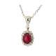 Necklace Ruby 0.83 cts. 0.14 carats diamonds G-VS1