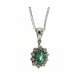 Necklace emerald 0.32 cts. 0.20 carats diamonds G-VS1