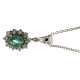 Necklace emerald 0.32 cts. 0.20 carats diamonds G-VS1