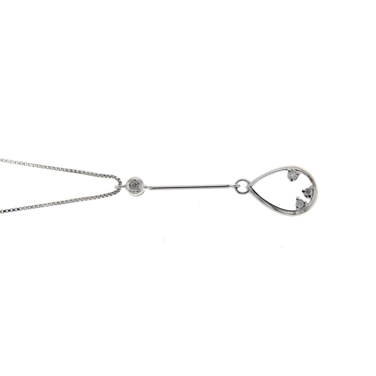 Collana con pendente a goccia con diamanti carati 0,08 G-VS1