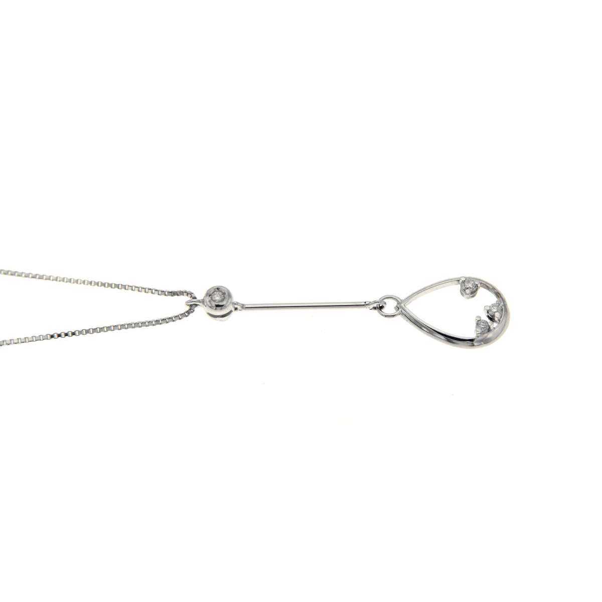 Collana con pendente a goccia con diamanti carati 0,08 G-VS1