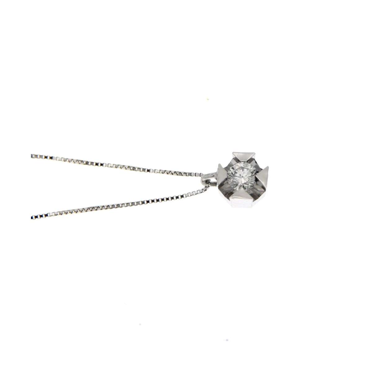 Solitaire necklace 0.10 carats diamond G-VS1