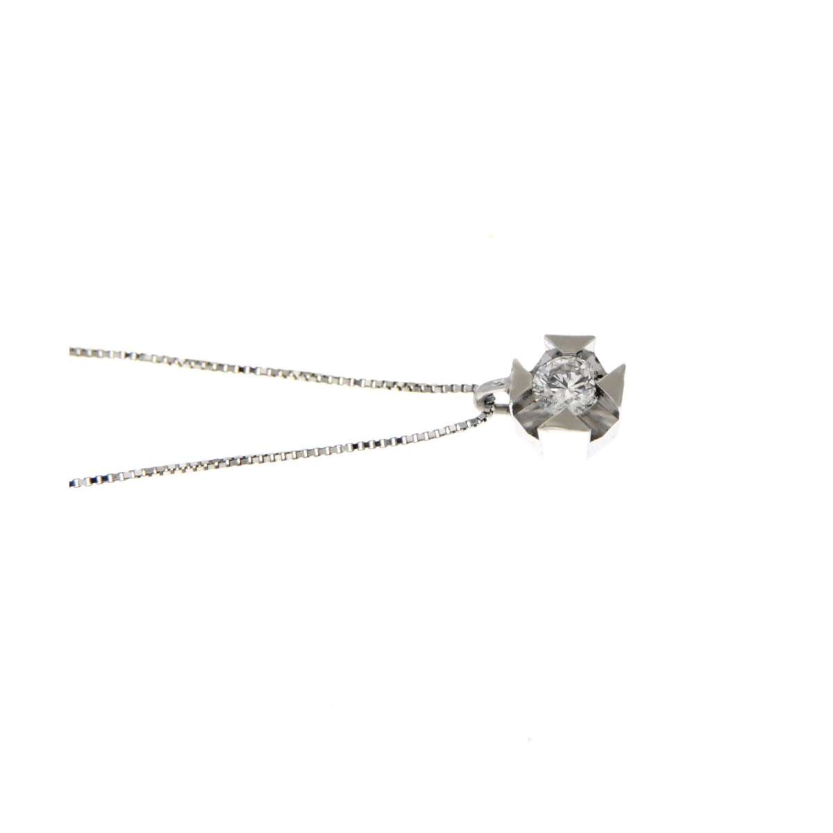 Solitaire necklace 0.10 carats diamond G-VS1