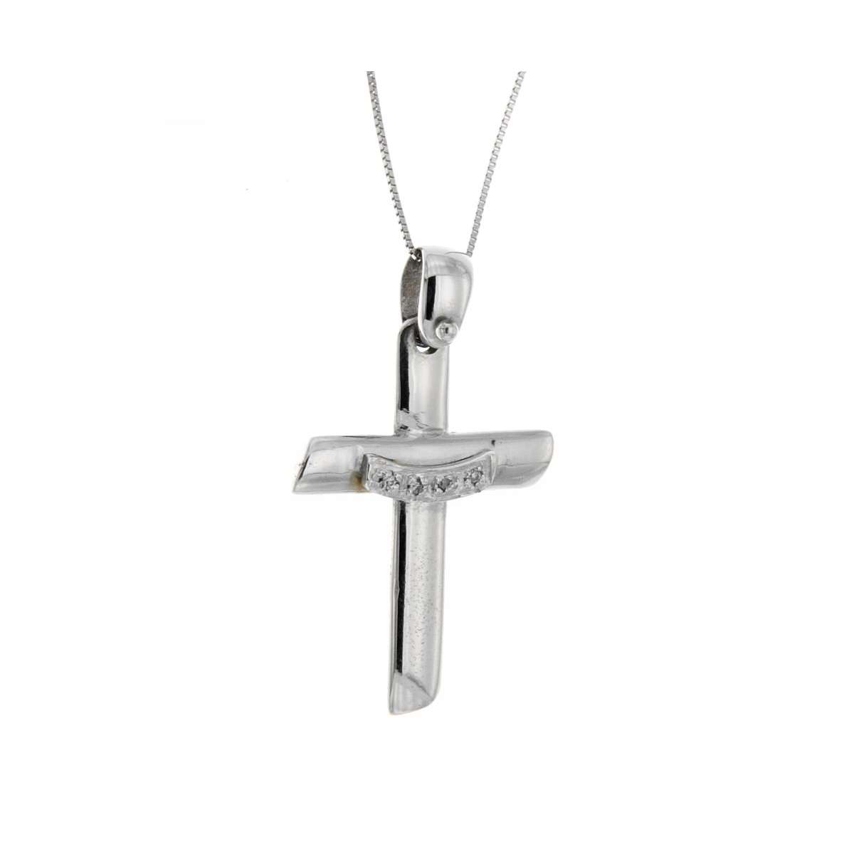 Cross necklace 0.01 carats diamonds G-VS1