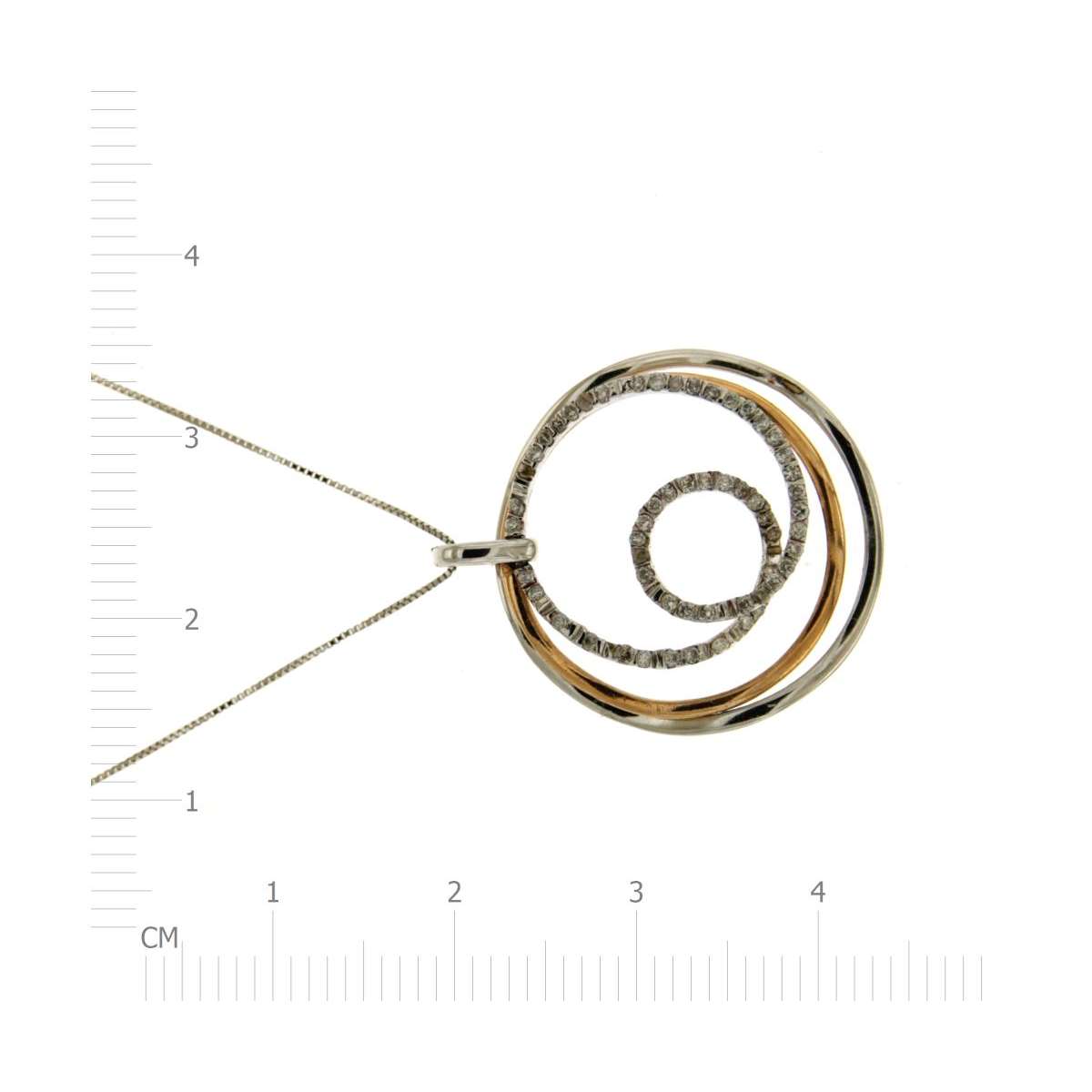 Collana bicolore con diamanti carati 0,19 G-VS1